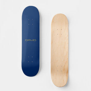 Bearbeitbarer stylischer Text Gold und Navy Blue Skateboard