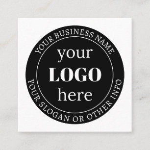 Bearbeitbarer Text & Ihr Logo oder anderes Design  Quadratische Visitenkarte
