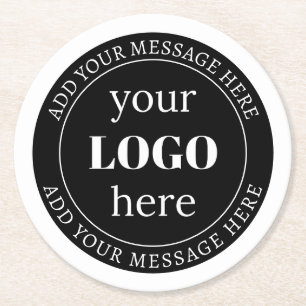 Bearbeitbarer Text & Ihr Logo oder anderes Design Runder Pappuntersetzer