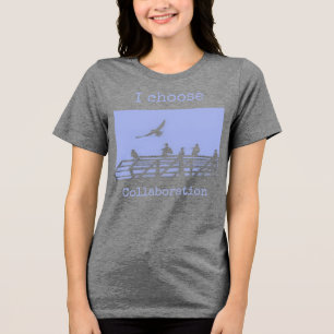 Bearbeitbarer Text Süße Möwen Kunstprint  Tri-Blend Shirt