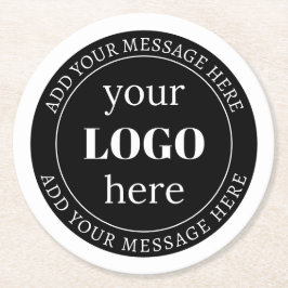 Bearbeitbarer Text und Ihr Logo oder anderes Desig Runder Pappuntersetzer