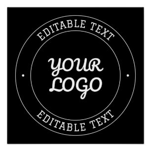Bearbeitbarer Textentwurf mit Ihrem Logo   Schwarz Poster