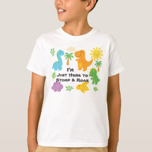 Bearbeitbarer Wachsmalstift-Stil – Dino-Mitbringki T-Shirt