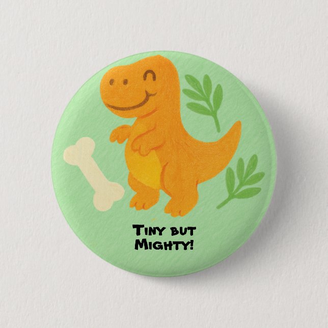 Bearbeitbarer Wachsmalstift-Stil – Dino-Mite Button (Vorderseite)