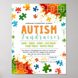 Bearbeitbares Autismuserkennungs-Fundraiser-Flugbl Poster