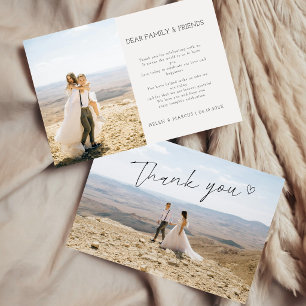 Bearbeitbares Boho-Minimalistisches Foto Dankeskarte