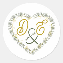 Bearbeitbares Boho-Neutral-Hochzeitsmonogramm-Aufk Runder Aufkleber