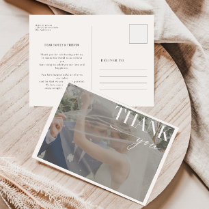 Bearbeitbares Elegantes Minimalistisches Foto Dankeskarte