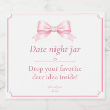Bearbeitbares Etikett für Date Night Glas Pink Bra