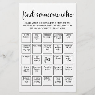 Bearbeitbares Finde jemanden, der Bingo spielt