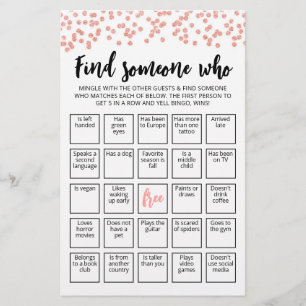 Bearbeitbares Finde jemanden, der Bingo spielt