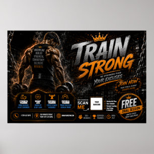 Bearbeitbares Fitnessstudio- / Fitness-Werbeplakat Poster