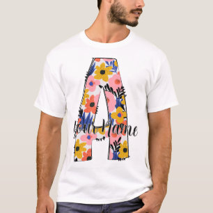 bearbeitbares Foto Alphabet Buchstaben A personali T-Shirt