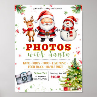 Bearbeitbares Foto mit Santa-Fundraiser-Flyer Poster