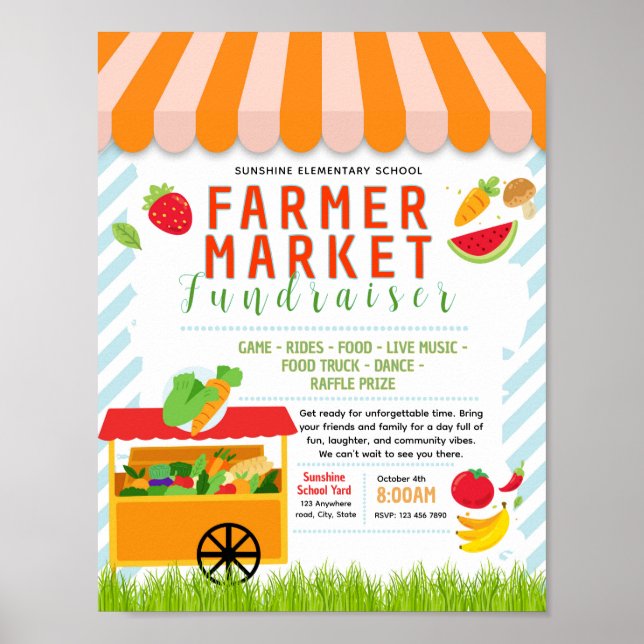 Bearbeitbares Fundraiser-Plakat für den Bauernmark Poster (Vorne)