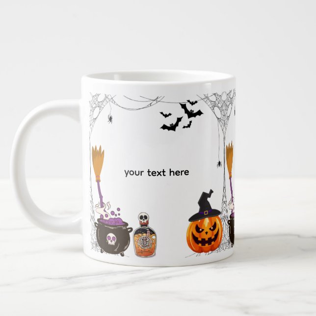 bearbeitbares Halloween Jumbo-Tasse (Links)