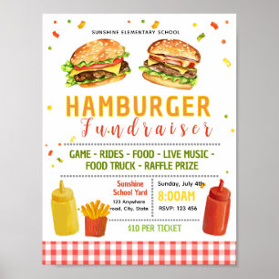 Bearbeitbares Hamburger-Fundraising-Flugblatt Poster