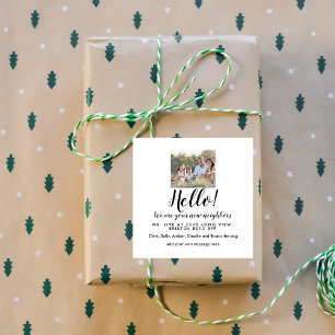 Bearbeitbares Hello Neighbor, Neue Adresse, Intro Quadratischer Aufkleber