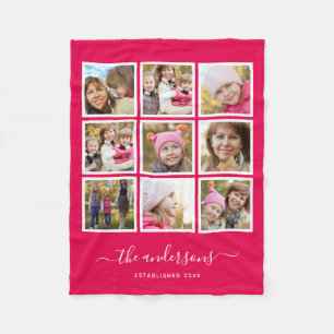 Bearbeitbares Hintergrundfarbfoto-Collage-Skript Fleecedecke