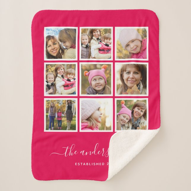 Bearbeitbares Hintergrundfarbfoto-Collage-Skript Sherpadecke (Vorderseite)