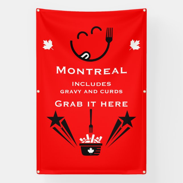 Bearbeitbares Kanadisches Poutine-Festival Banner (Vertikal)