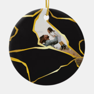 Bearbeitbares Kintsugi-Design-Ornament Keramik Ornament