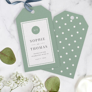 Bearbeitbares Klassisches Rundmonogramm Hochzeit i Geschenkanhänger