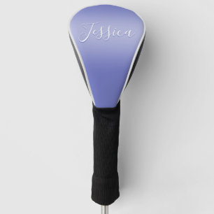 Bearbeitbares kursives Skript   Weißes und Lila Vi Golf Headcover