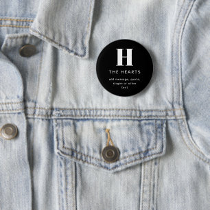 Bearbeitbares modernes Monogramm Name & Nachricht  Button