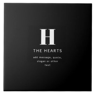 Bearbeitbares modernes Monogramm Name & Nachricht Fliese
