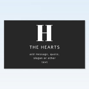 Bearbeitbares modernes Monogramm Name & Nachricht  Rechteckiger Aufkleber