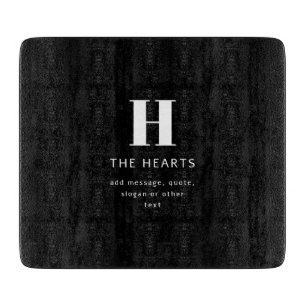 Bearbeitbares modernes Monogramm Name & Nachricht  Schneidebrett