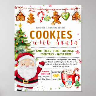 Bearbeitbares Plakat für Cookie mit Santa-Spendena