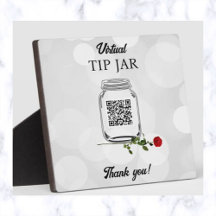 Bearbeitbares QR-Code-Trinkgeldglas und Rose