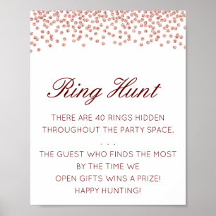 Bearbeitbares Ring Hunt Brautparty-Spielposter Poster