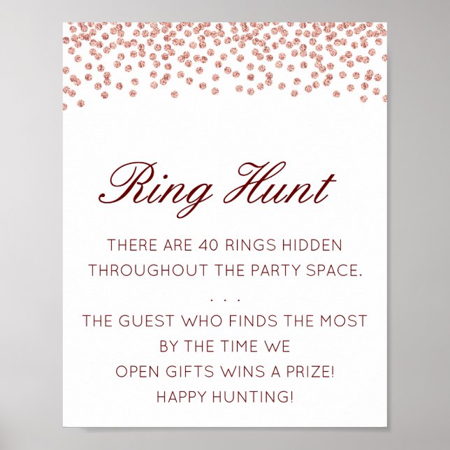 Bearbeitbares Ring Hunt Brautparty-Spielposter Poster (Vorne)