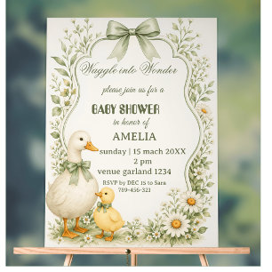 Bearbeitbares Sage Grün Florales Vintage-Enten-The Acrylschild