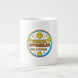 Bearbeitbares Smiley-Gesicht-Schulberater-Schild Jumbo-Tasse