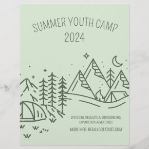 Bearbeitbares Sommerferienlager, Jugend-Sommercamp Flyer