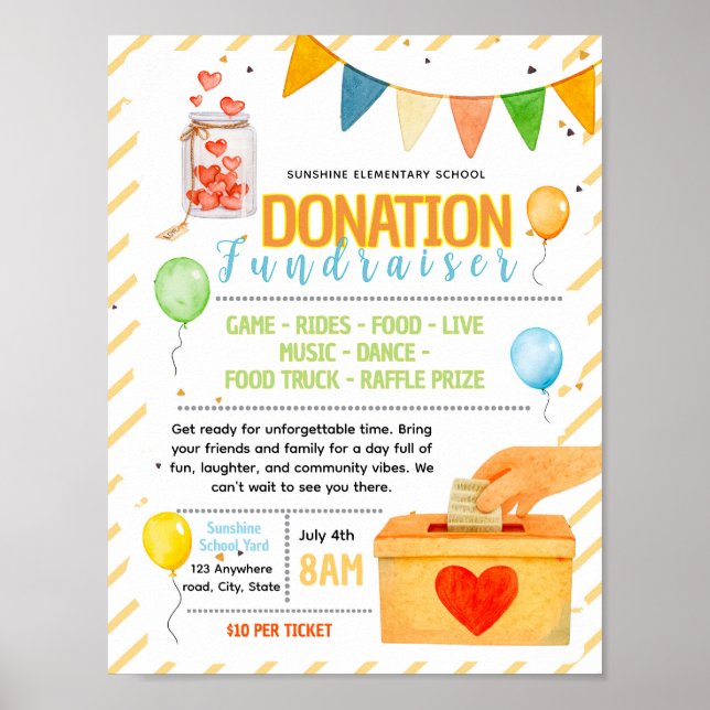 Bearbeitbares Spenden-Fundraiser-Flugblatt Poster (Vorne)