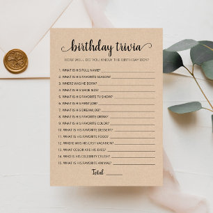 Bearbeitbares Spiel Birthday Trivia Geburtstagspar Einladung