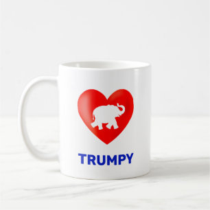 Bearbeitbares Trumpy-Herz und Elefant Kaffeetasse