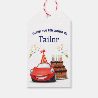 Bearbeitbares und druckbares Design Autos-Thema Geschenkanhänger