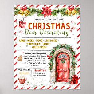Bearbeitbares Weihnachts-Tür-Dekorationsflyer Poster