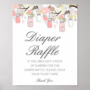 Bearbeitbares Windel-Raffle-Baby-Shower-Schild Ged Poster