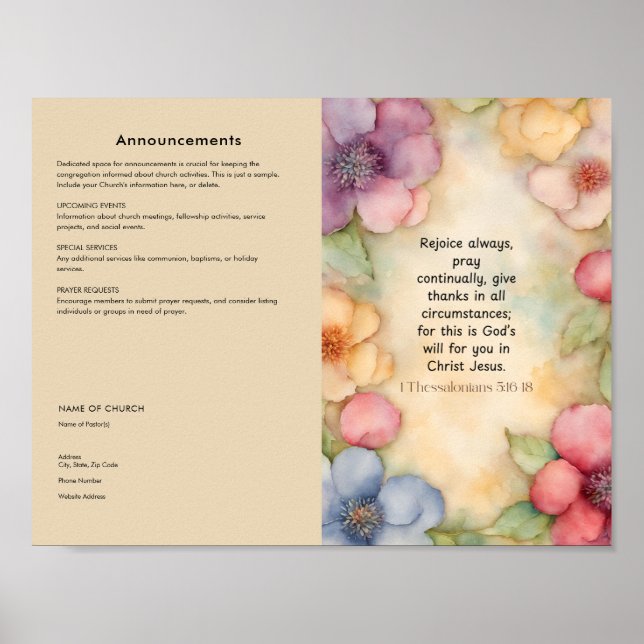 Bearbeiten, Church Bulletin herunterladen Poster (Vorne)