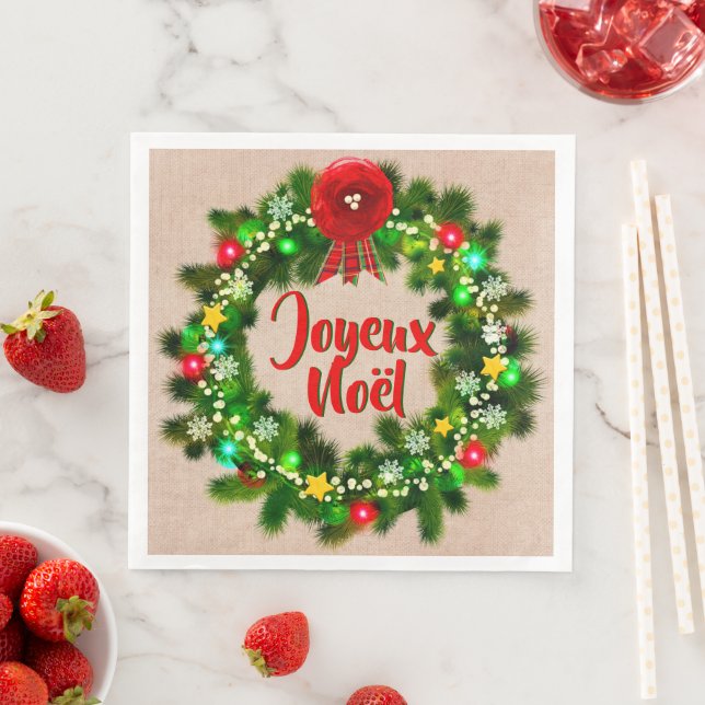 Bearbeiten der Textserviette für Tischjoyeux noël  Serviette (Beispiel)
