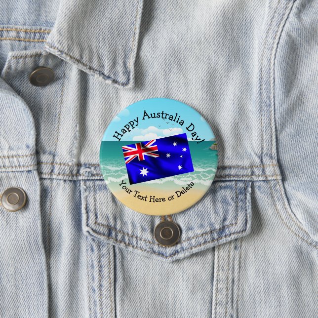 Bearbeiten des Textes Matching Australia Day Flag  Button (Beispiel)