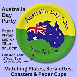 Bearbeiten des Textjahres Australien Tag 9" Pappteller