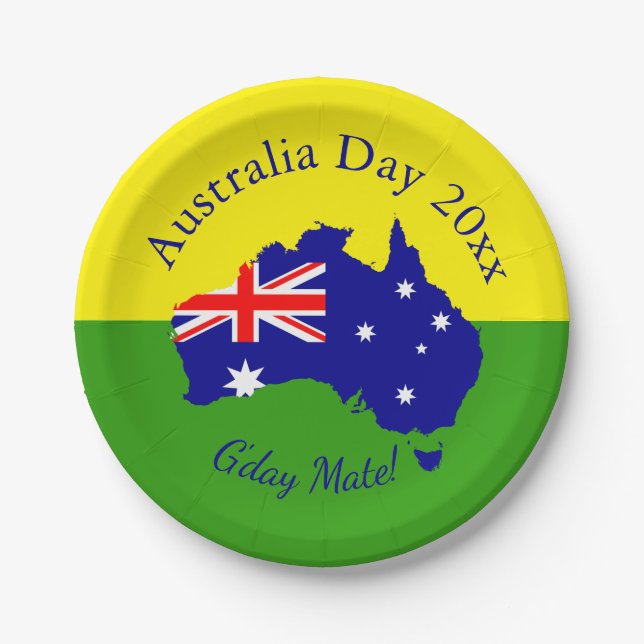 Bearbeiten des Textzyklus zum Australientag 7" Pappteller (Vorderseite)